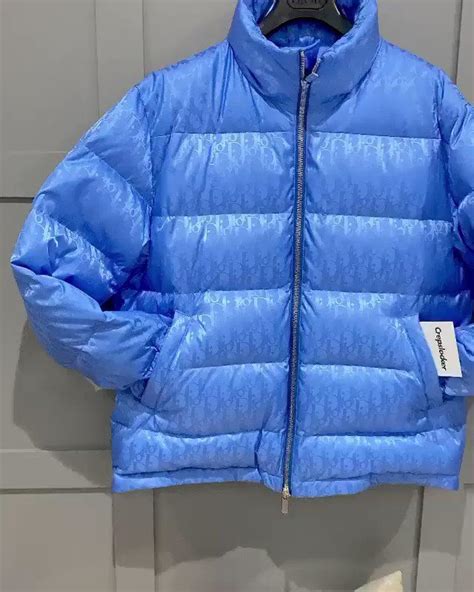 blue dior bomber jacket|dior puffer coat men's.